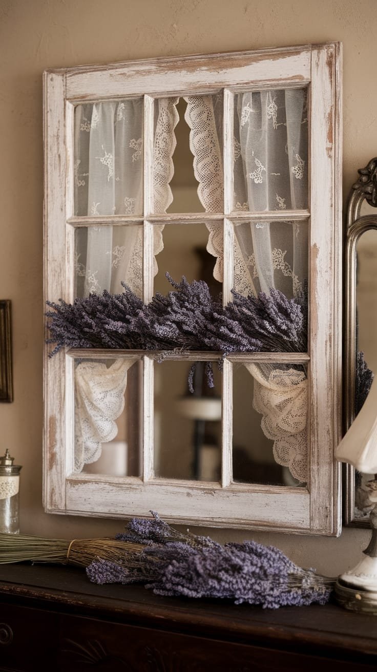 antique window frame setup