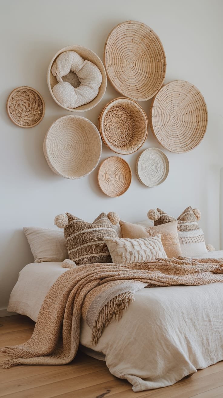 artistic woven basket displays