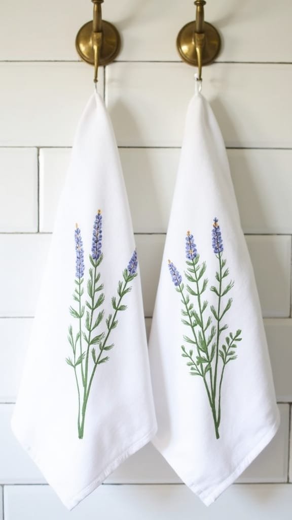 botanical print kitchen towels