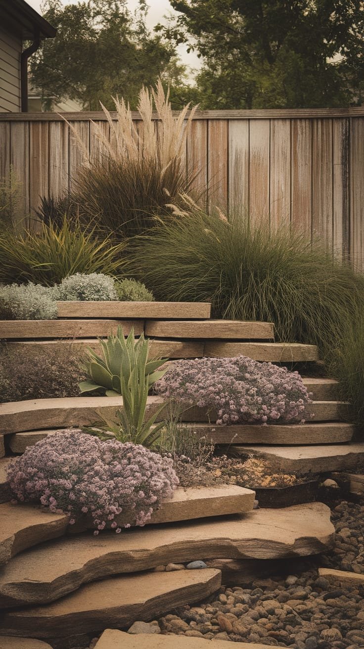 corner rock garden design