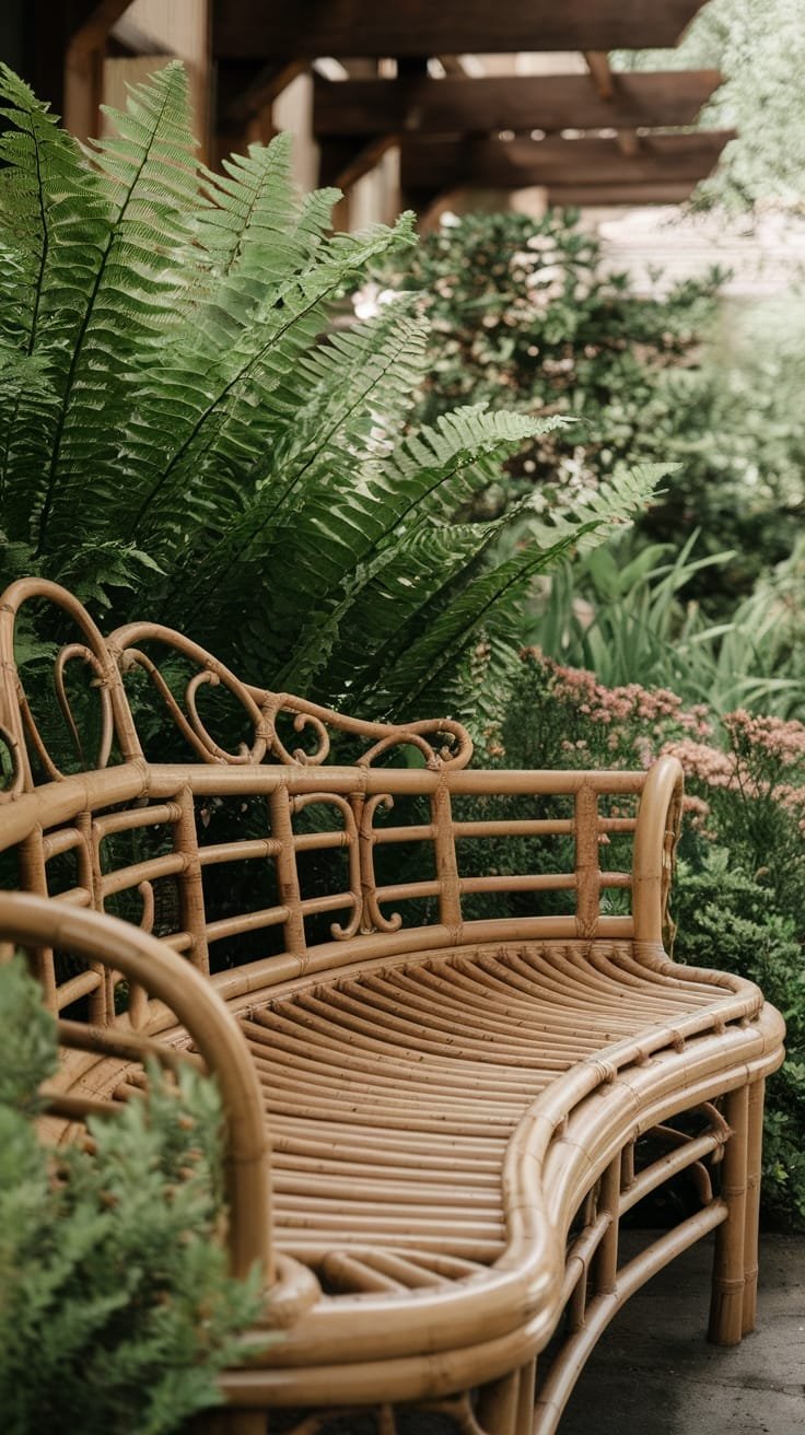 elegant curved bamboo seating