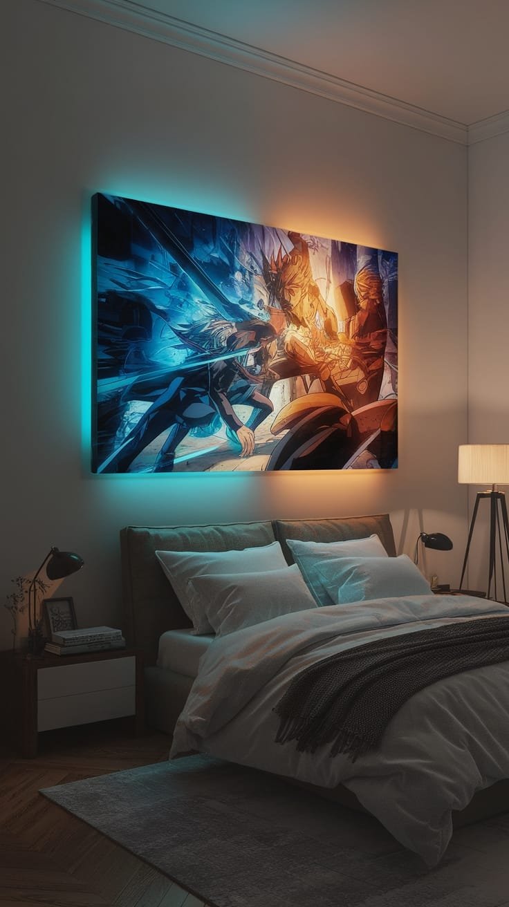 illuminated action scene art