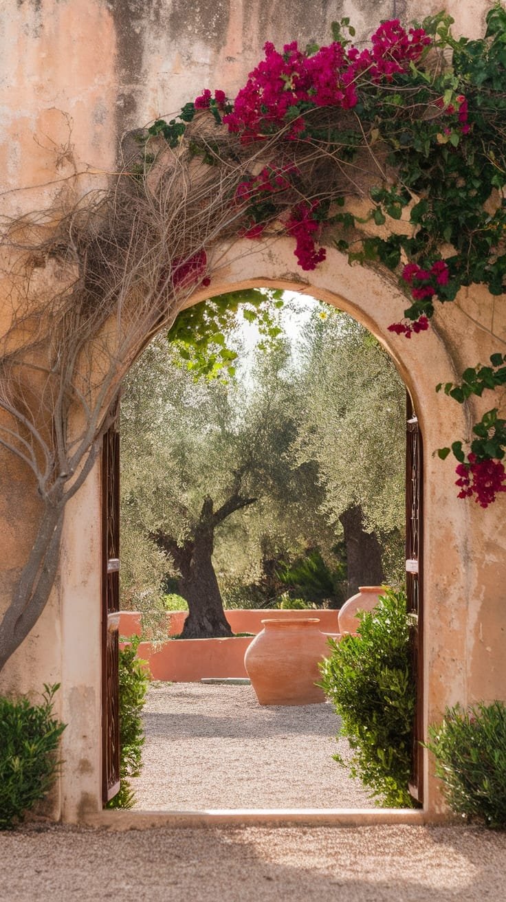 picturesque mediterranean stone archway