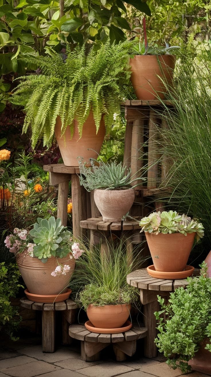 potted plant display showcase