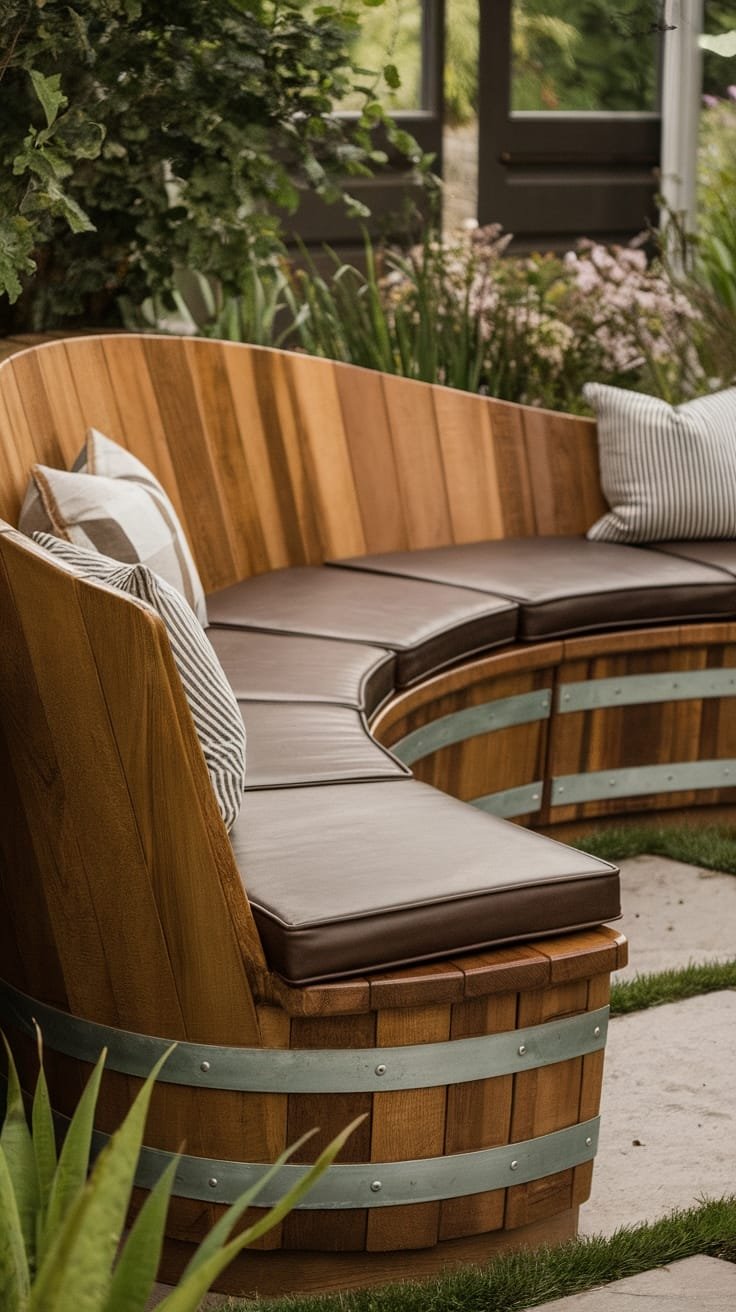 reclaimed barrel wood furniture