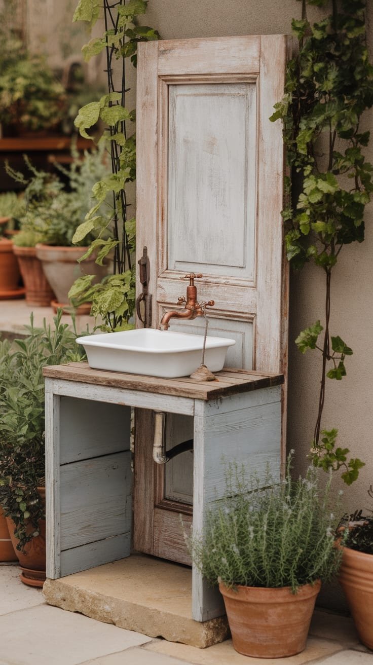 repurposed door frame stand