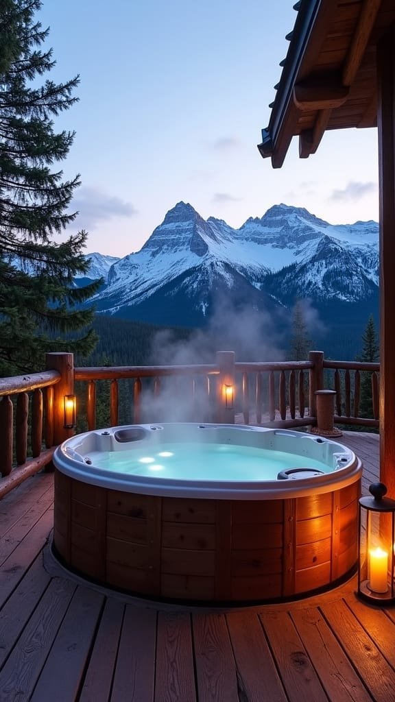 scenic rustic mountain deck