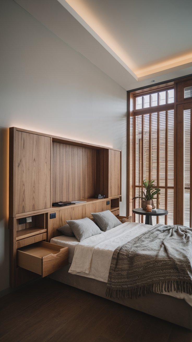 stylish storage headboard design