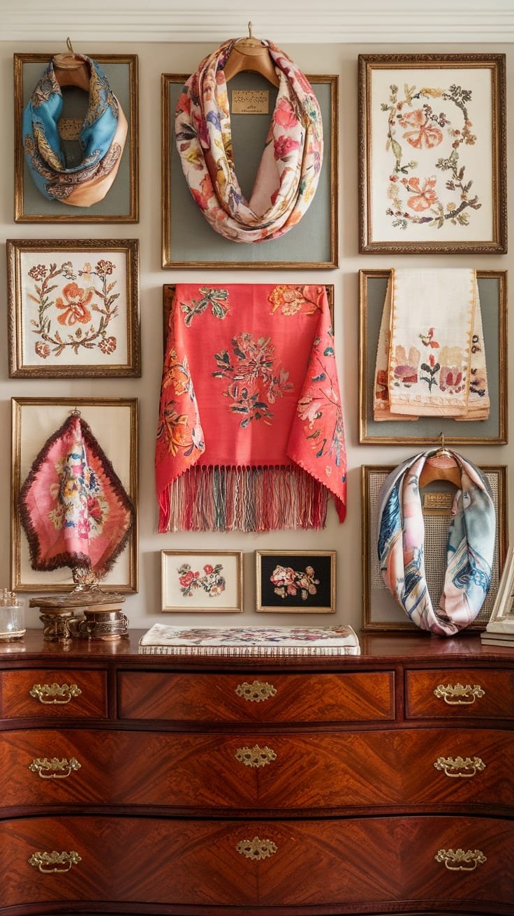 textile art framed display