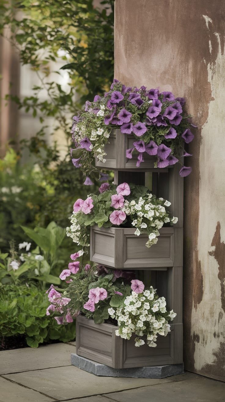 tiered corner garden design