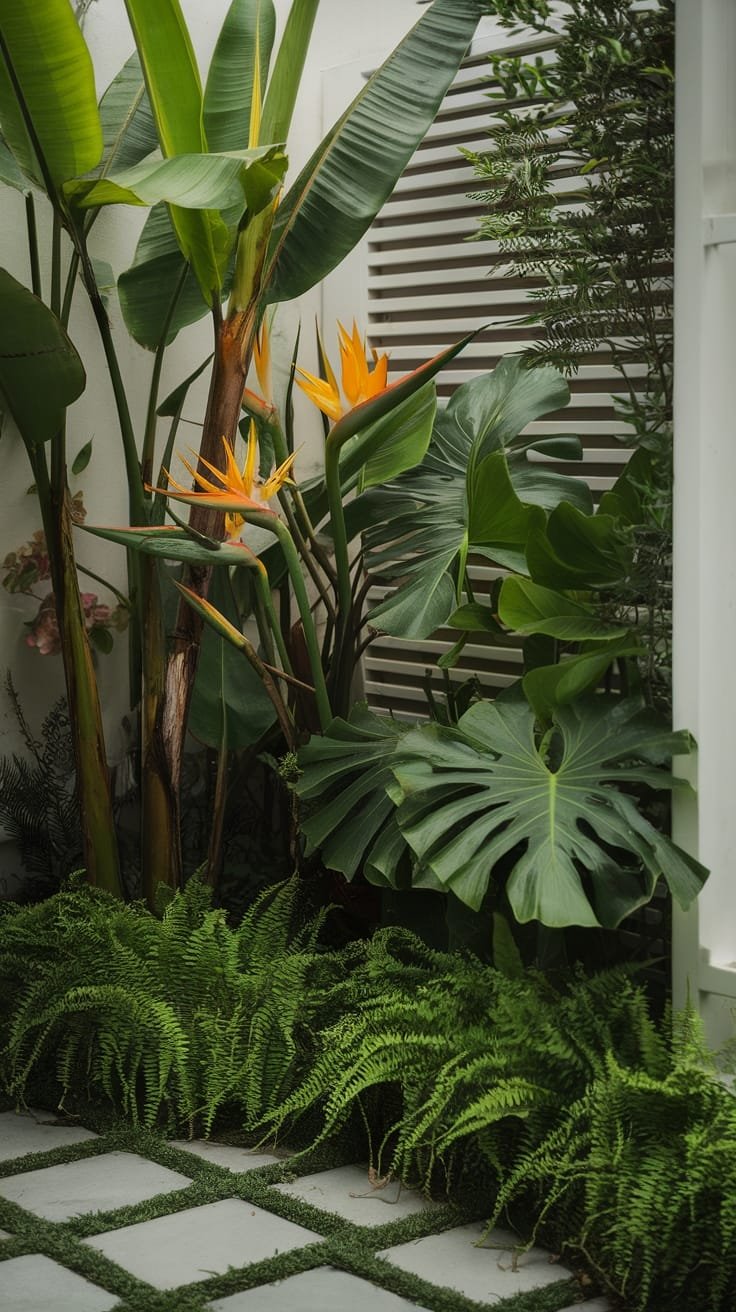 tropical plant decor arrangement