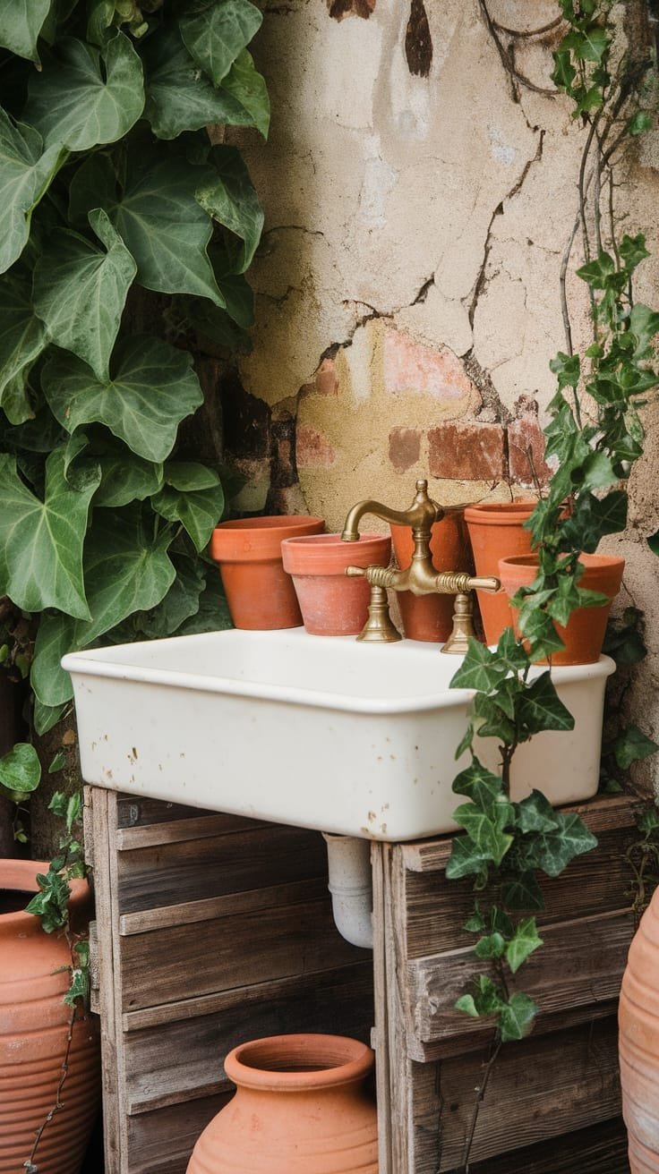 upcycled retro sink station