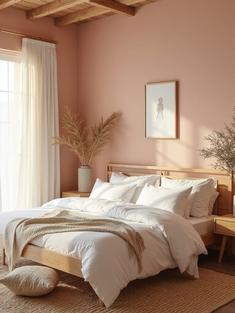 blush tones with wood