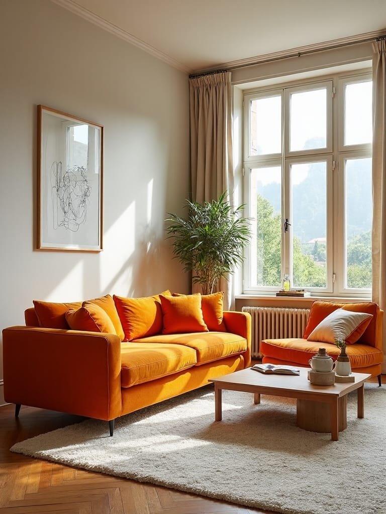 bold tangerine accent pieces