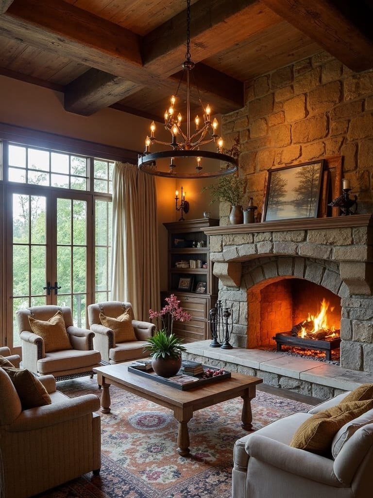 cozy fireplace design centerpiece