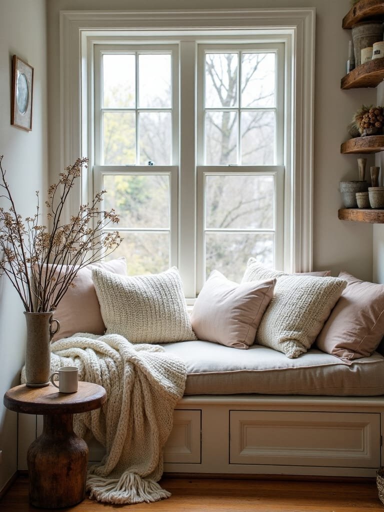 cozy window reading nook