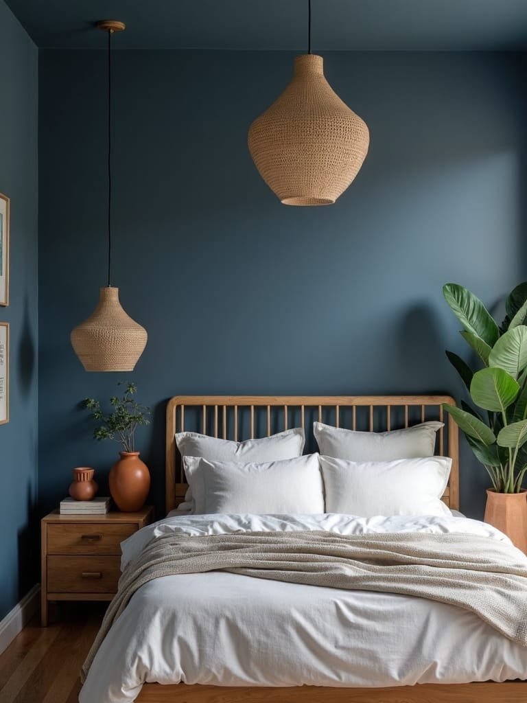 deep blue with earthy tones
