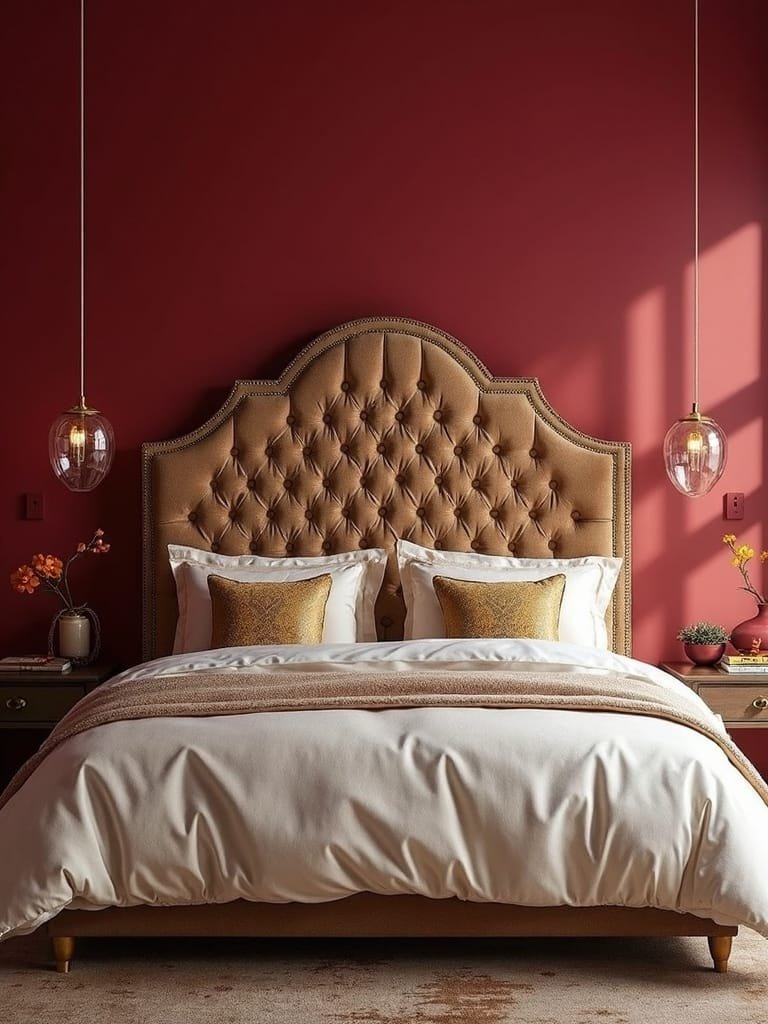 headboards displayed on red