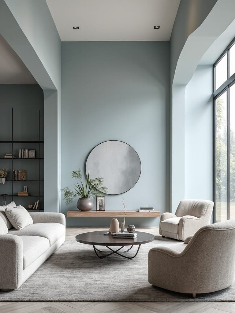 modern blue gray interiors