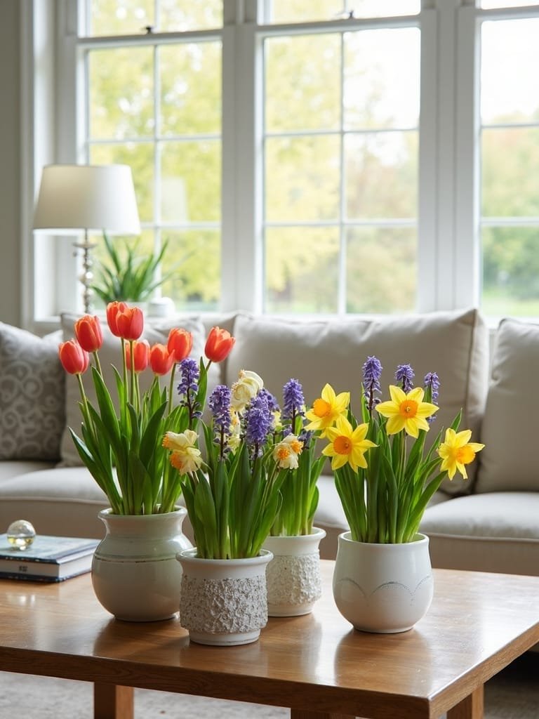 potted indoor bulb arrangement