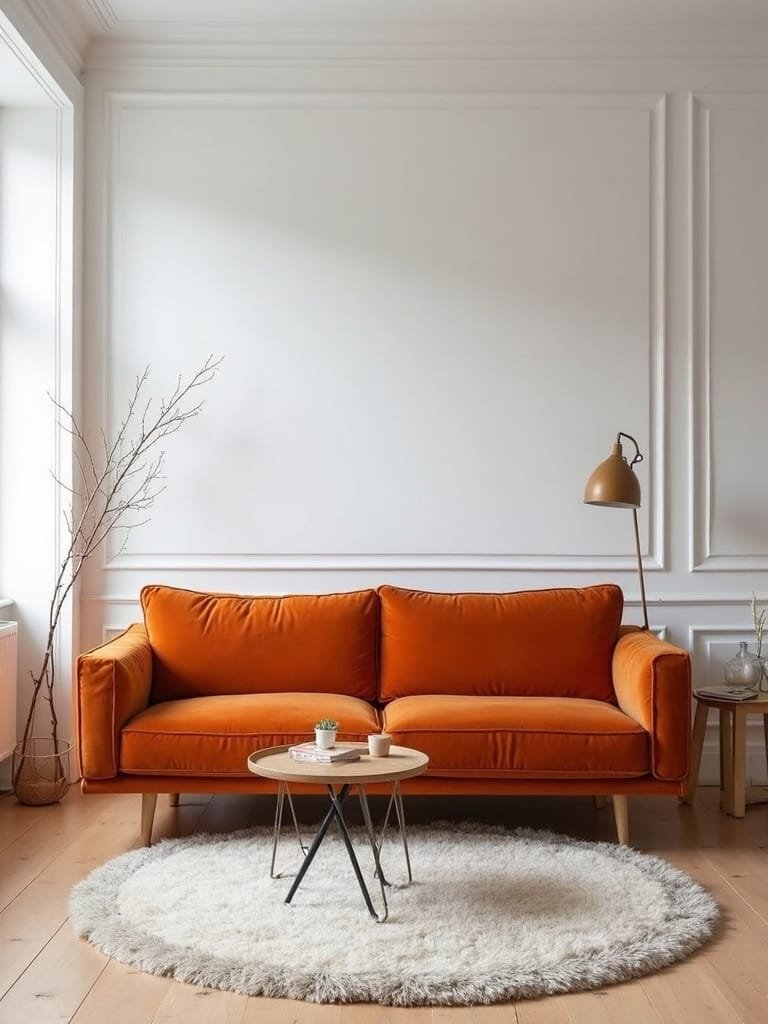 pumpkin colored scandinavian decor