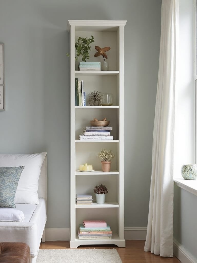 adjustable slim vertical bookcases