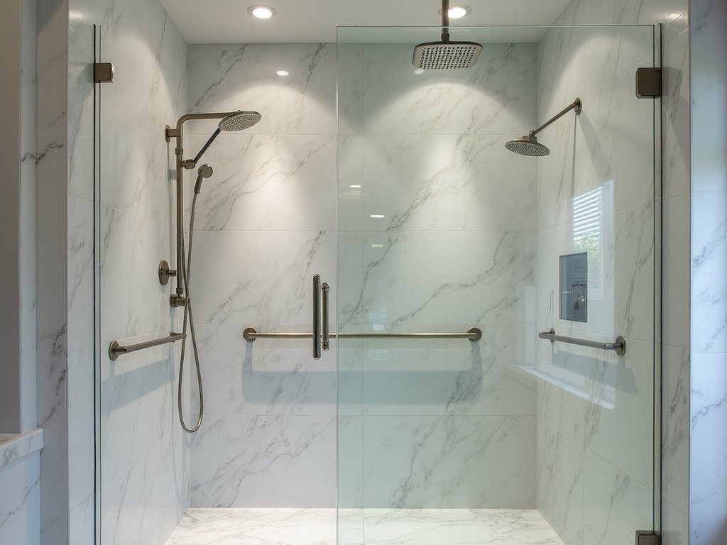 airy transparent durable glass shower enclosures