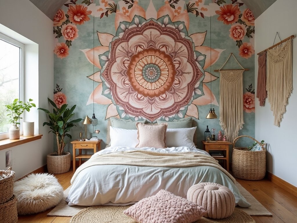 artistic eclectic harmonious boho bedroom design