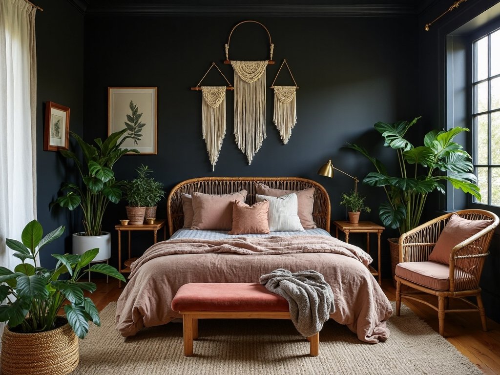 balanced artistic inviting dark boho