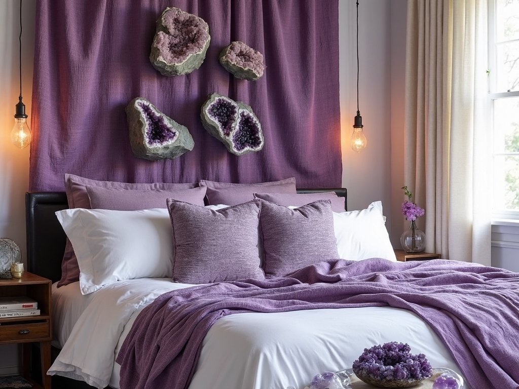 bohemian mineral crystal accents tranquil sanctuary