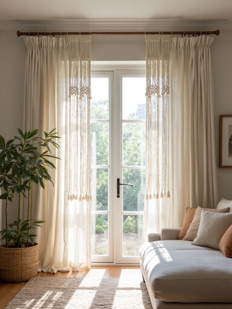 bohemian natural fiber curtains