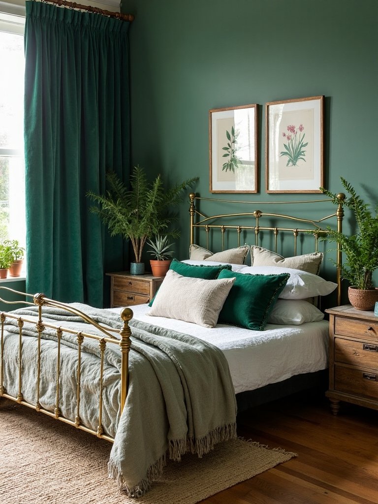 bohemian retreat with forest green