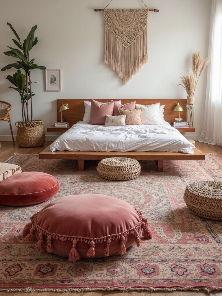 bohemian sanctuary bedroom cushion comfort
