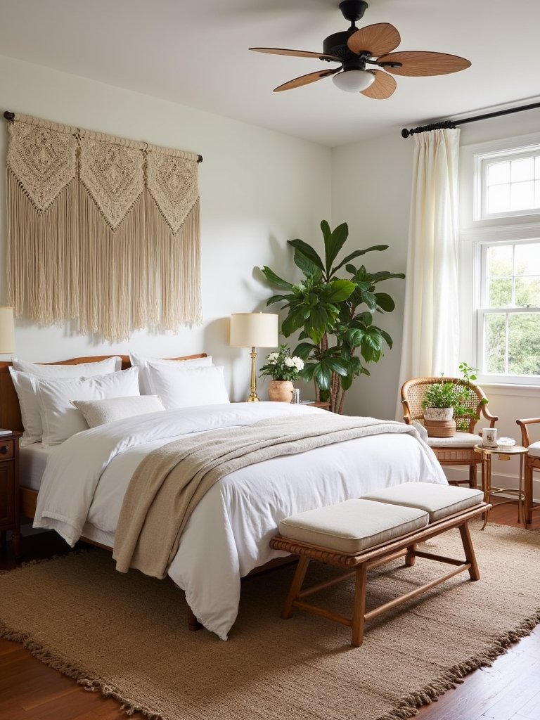 bohemian serene indulgent bedroom design