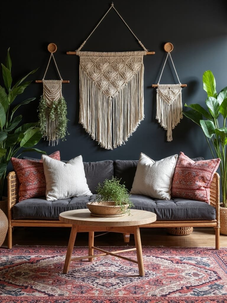 bohemian textiles on black