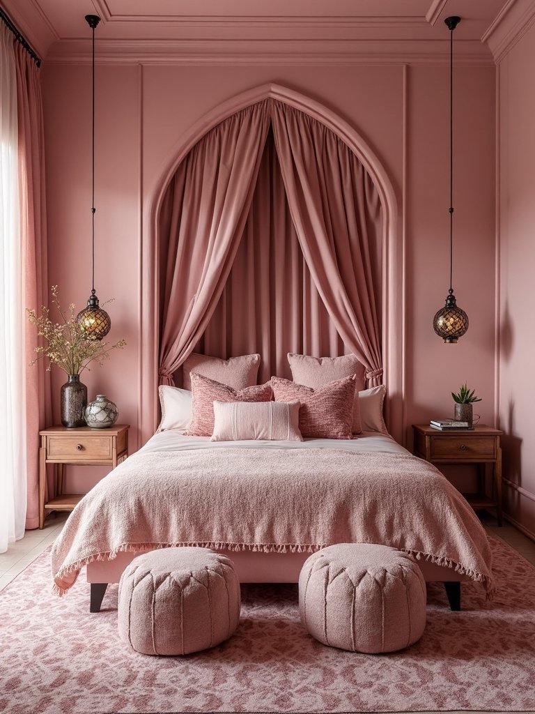 boho moroccan inspired pink and modern
