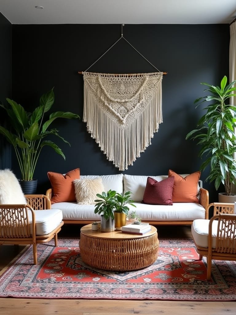 bold black boho decor