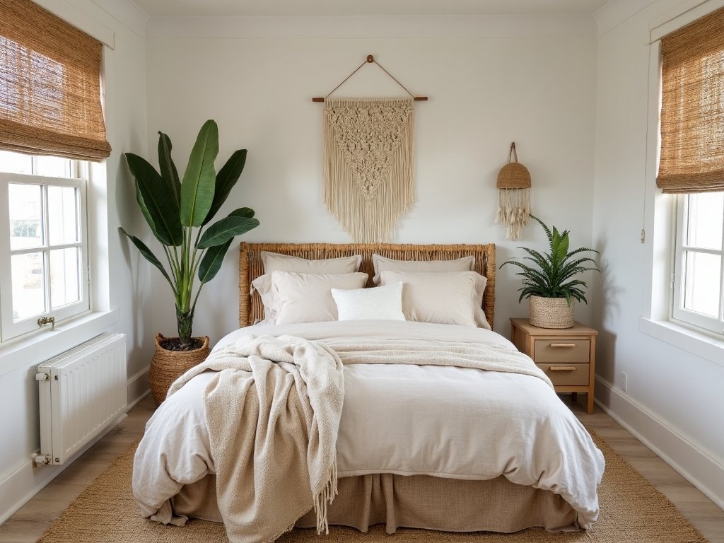 calming grounded minimalist bohemian haven