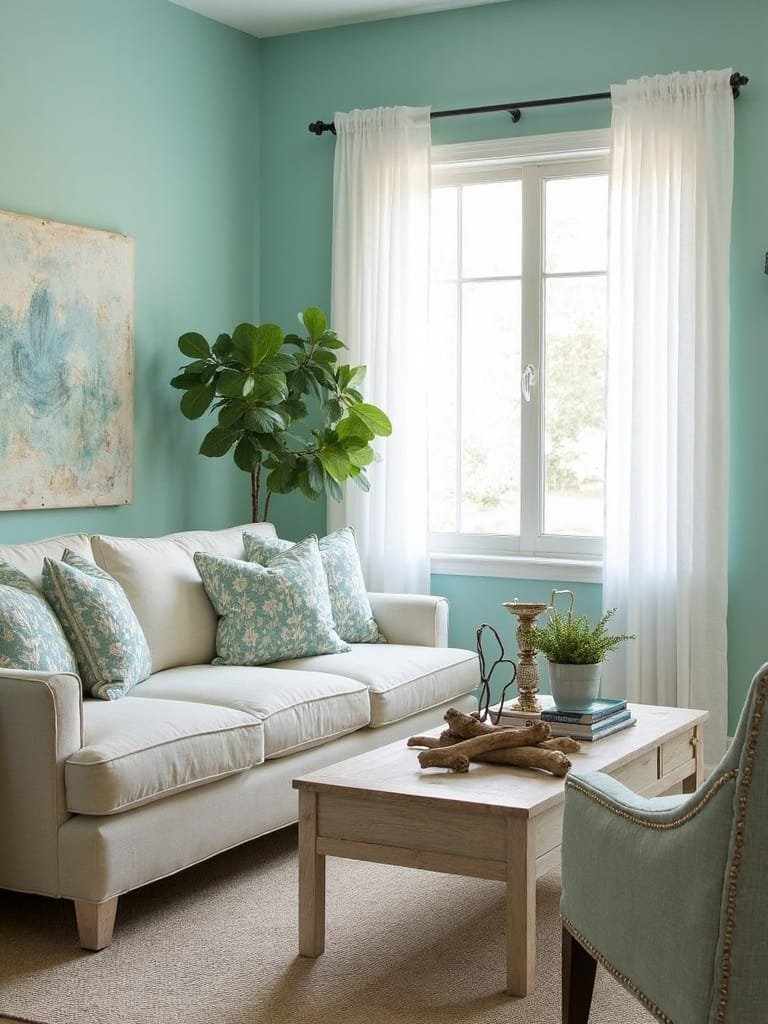 coastal inspired pale aqua hue