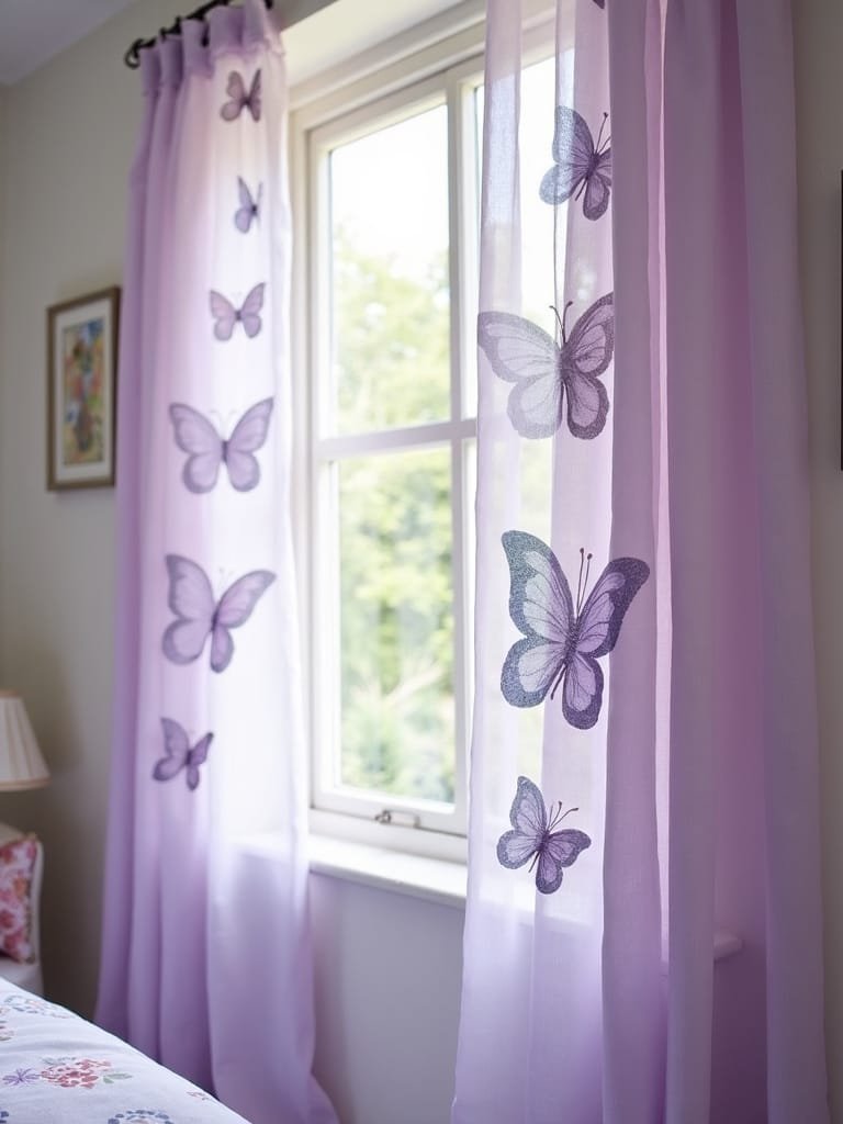 colorful butterfly curtain designs