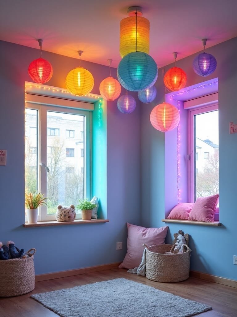 colorful lanterns and lights