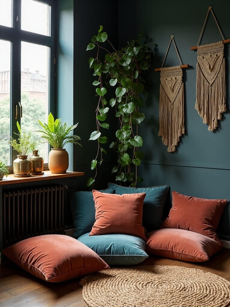 comfortable seating in corners