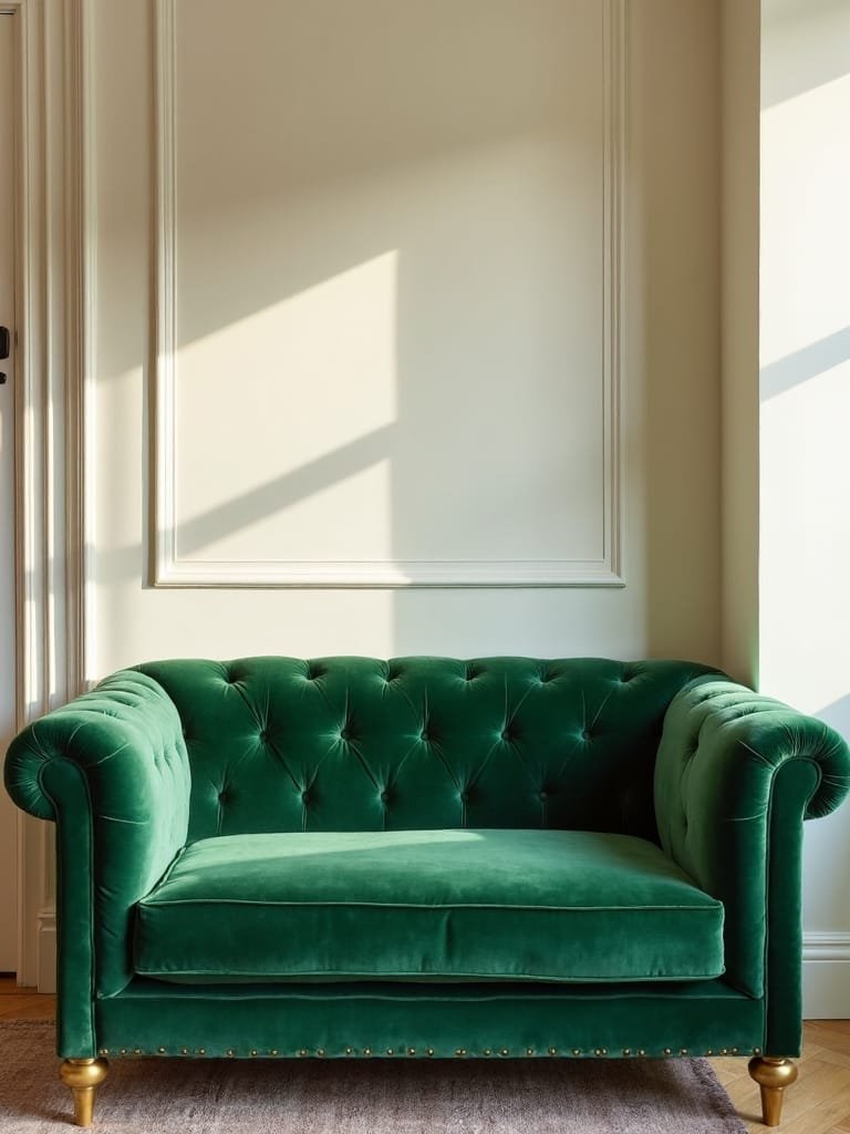 compact elegant velvet seating