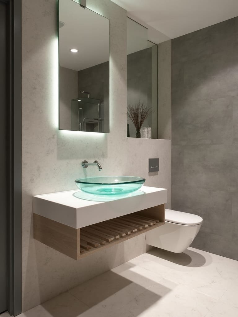contemporary glass sink setups