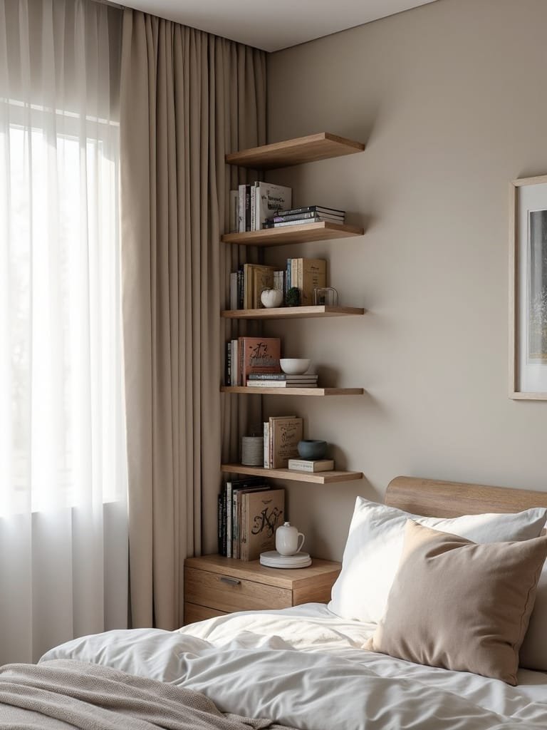 corner bookshelf for small spaces