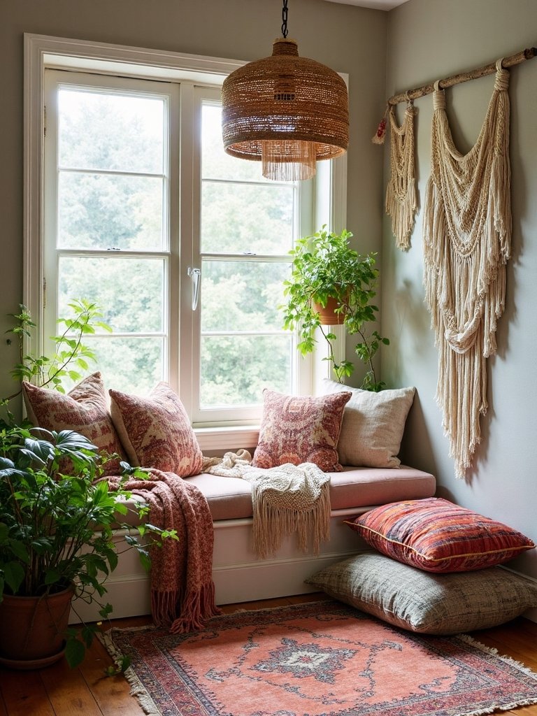 cozy bohemian relaxing sanctuary