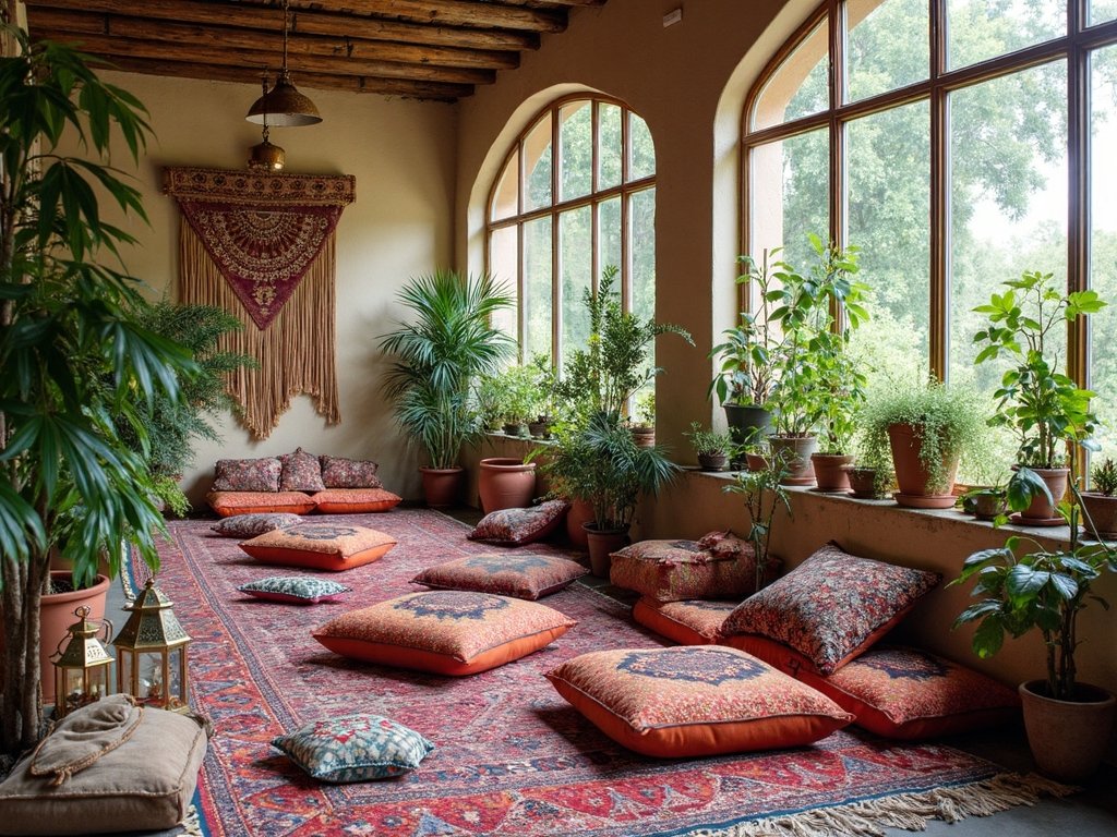 cozy boho moroccan floor cushions