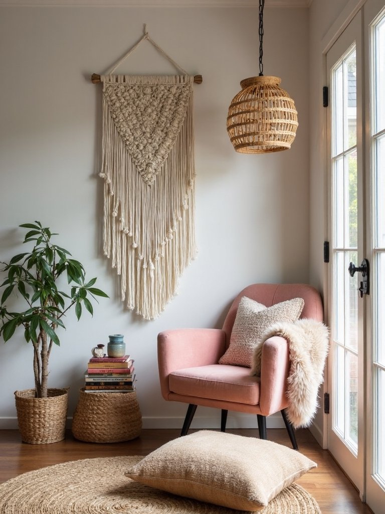 cozy boho reading sanctuary