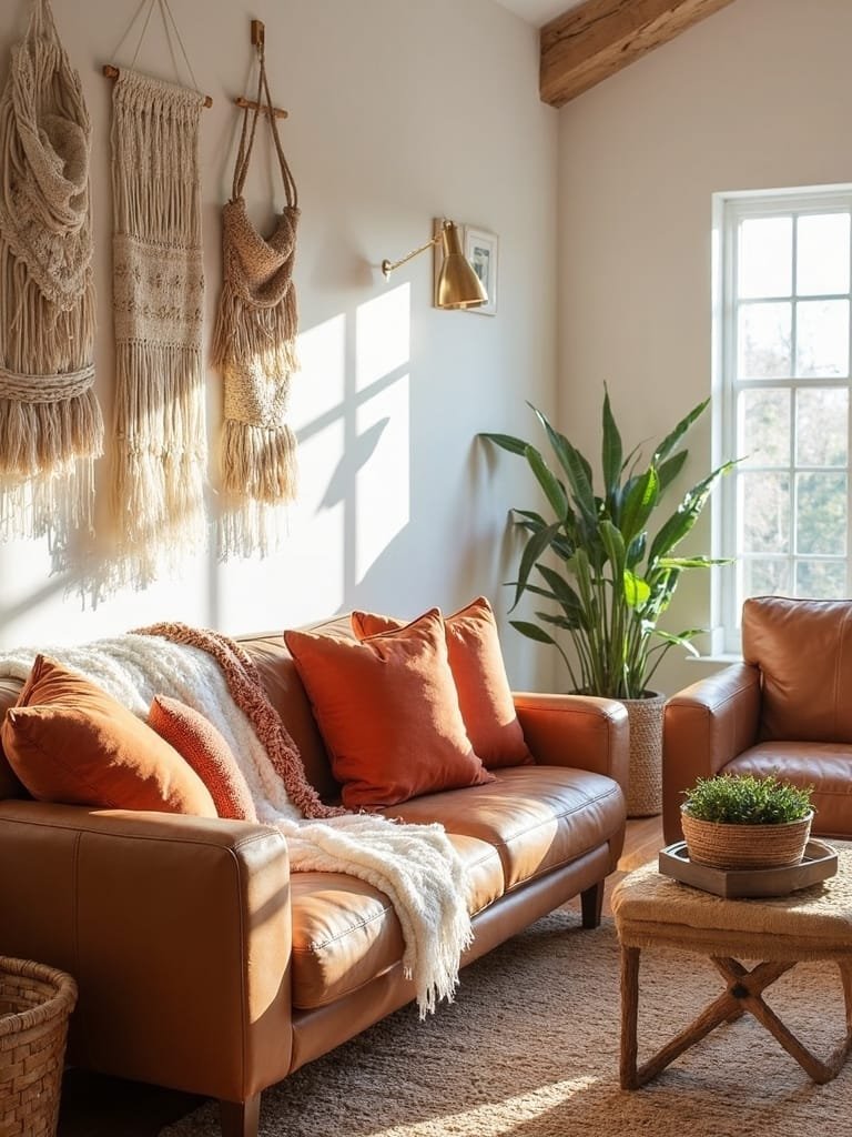 cozy earth toned textiles