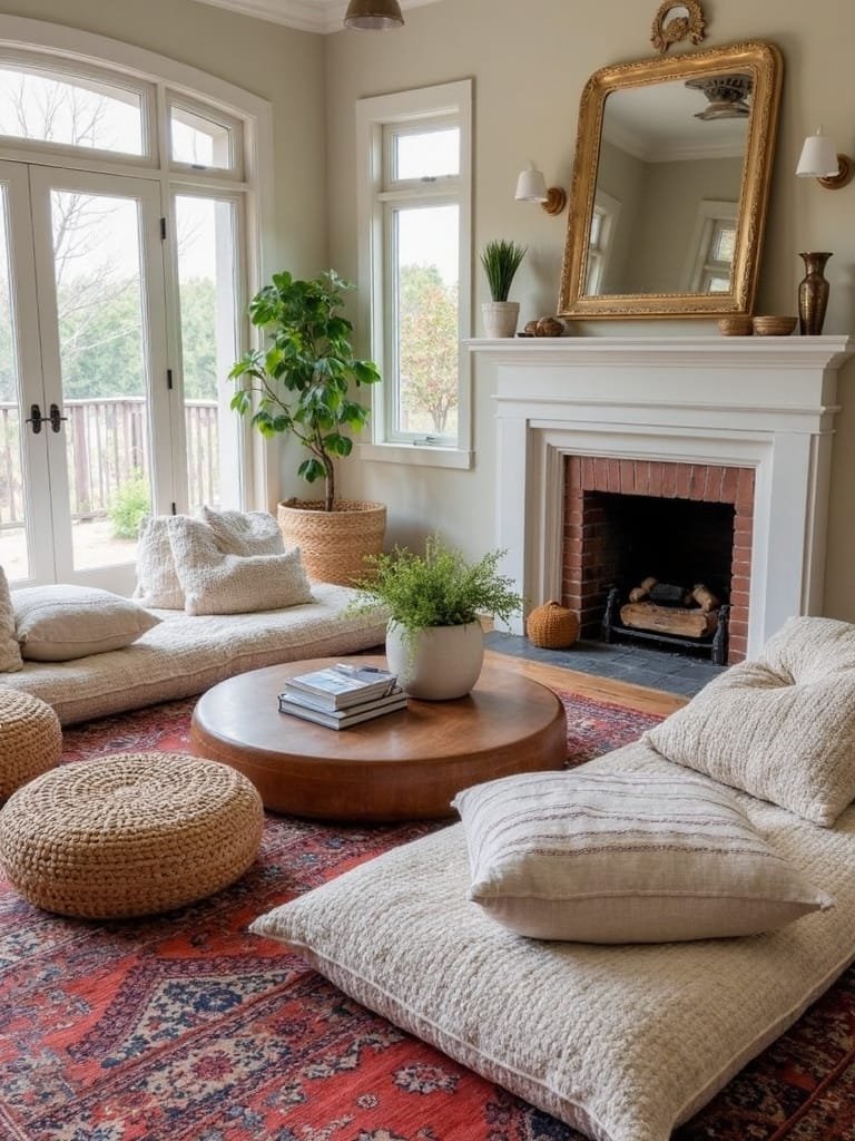 cozy floor seating arrangement